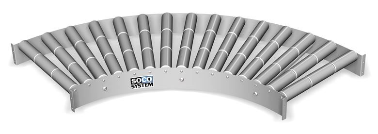 Szállítópálya ívek Ø 48 mm-es három részre osztott műanyag görgőkkel image